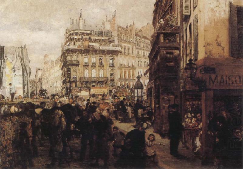 Adolph von Menzel A Paris Day china oil painting image